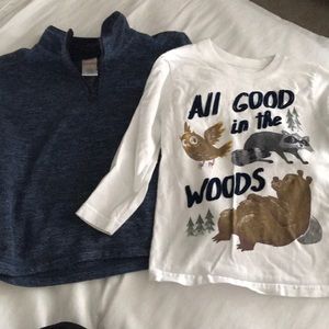 Boys 3T long sleeved shirt and Gymboree fleece